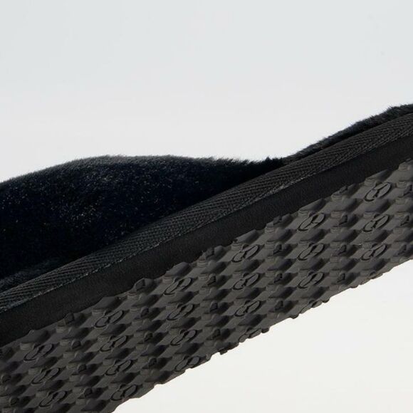 Puma Fluff Flip Slippers Black Team Gold - Picture 7 of 14